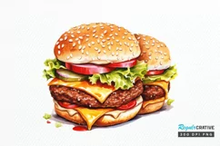 Big Hamburgers Sublimation PNG Clipart Product Image 1
