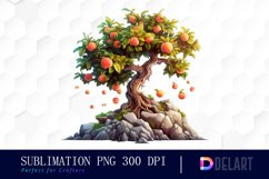 Peach Tree on The Rock Clipart Product Image 1