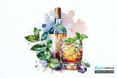 Watercolor Alcohol clipart png clipart Product Image 1