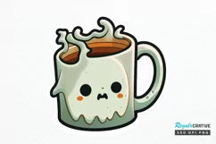 Cute And Creepy Mug Halloween Sticker PNG Clipart Product Image 1