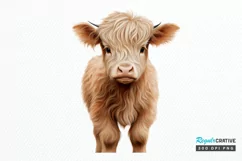 Baby Highland Cow Illustrations PNG Clipart Product Image 1