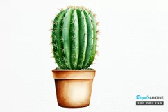 Cactus House Watercolor Sublimation PNG Clipart Product Image 1