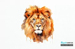 Watercolor Lion Wall Art PNG Clipart Product Image 1