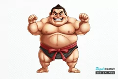 Funny Japanese Sumo Wrestler PNG Clipart Product Image 1