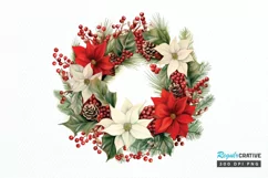 Christmas Holiday Wreath PNG Clipart Product Image 1