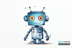 Robot Boy Watercolor Sublimation PNG Clipart Product Image 1