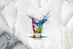 Watercolor Shot Glass PNG Clipart Product Image 2