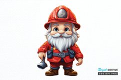 Funny Fireman Gnome Sublimation PNG Clipart Product Image 1