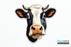 Funny Cow Face Sticker PNG Clipart Product Image 1