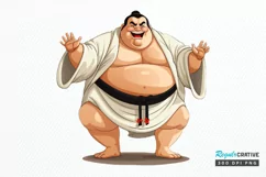 Funny Japanese Sumo Wrestler PNG Clipart Product Image 1