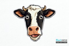 Funny Cow Face Sticker PNG Clipart Product Image 1