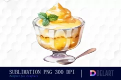 Watercolor Pudding In A Glass Bowl PNG Clipart Product Image 1