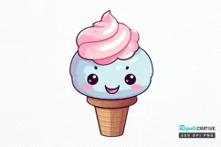 Artistic Drawing Kawaii Ice Cream PNG Clipart Product Image 1