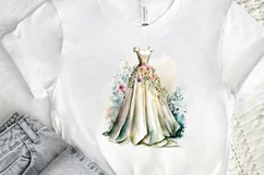 Watercolor Wedding Dress PNG Clipart Product Image 2