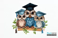 Graduation Owl Friends Sublimation PNG Clipart Product Image 1