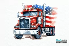 Patriotic Truck Sublimation PNG Clipart Product Image 1