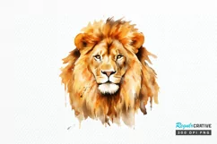 Watercolor Lion Wall Art PNG Clipart Product Image 1