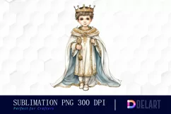 Little Boy Prince Watercolor PNG Clipart Product Image 1