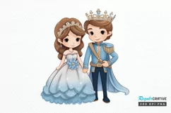 Cute Snow Princess and Prince PNG Clipart Product Image 1