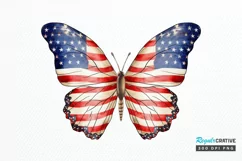 Patriotic American Flag Butterfly PNG Clipart Product Image 1