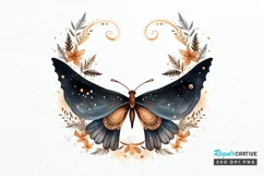 Fairy Night Moth and Moon PNG Clipart Product Image 1