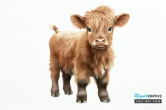 Baby Highland Cow Illustrations PNG Clipart Product Image 1