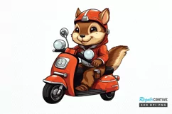 Squirrel Riding A Motorbike PNG Clipart Product Image 1