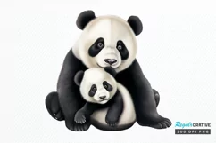 Baby Pandas Sublimation PNG Clipart Product Image 1