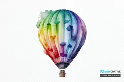 Watercolor Hot Air Balloon PNG Clipart Product Image 1