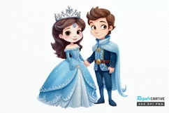 Cute Snow Princess and Prince PNG Clipart Product Image 1