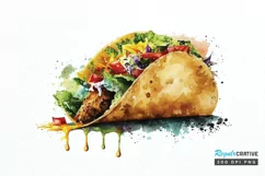 Watercolor Taco clipart png clipart Product Image 1