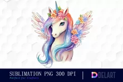 Watercolor Unicorn Wings PNG Clipart Product Image 1