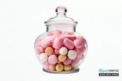 Fancy Clear Glass Candy Jar PNG Clipart Product Image 1