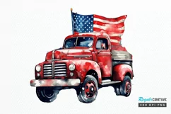 Patriotic Truck Sublimation PNG Clipart Product Image 1