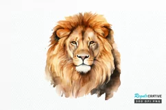 Watercolor Lion Wall Art PNG Clipart Product Image 1