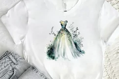 Watercolor Wedding Dress PNG Clipart Product Image 2