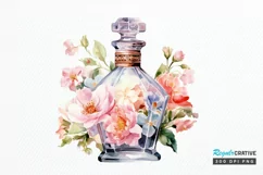 Vintage Perfume Bottles Watercolor PNG Clipart Product Image 1
