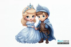 Cute Snow Princess and Prince PNG Clipart Product Image 1