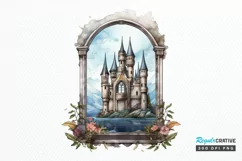 Fairy Castle Window Sublimation PNG Clipart Product Image 1