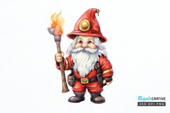 Funny Fireman Gnome Sublimation PNG Clipart Product Image 1