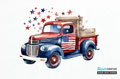 Patriotic Truck Sublimation PNG Clipart Product Image 1