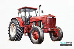 Farm Tractor Watercolor Sublimation PNG Clipart Product Image 1