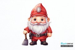 Funny Fireman Gnome Sublimation PNG Clipart Product Image 1