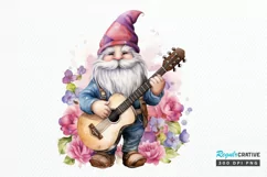 Watercolor Rockstar Gnome PNG Clipart Product Image 1