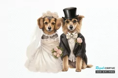 Dog Bride and Dog Groom PNG Clipart Product Image 1