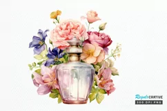 Vintage Perfume Bottles Watercolor PNG Clipart Product Image 1