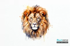 Watercolor Lion Wall Art PNG Clipart Product Image 1