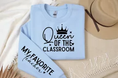 Queen of the Classroom Sleeve SVG, Teacher Sleeve SVG Product Image 1