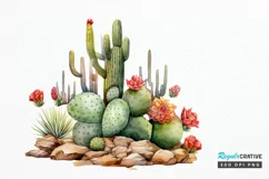 Cactus House Watercolor Sublimation PNG Clipart Product Image 1
