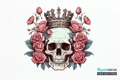 King Skull With Roses PNG Clipart Product Image 1